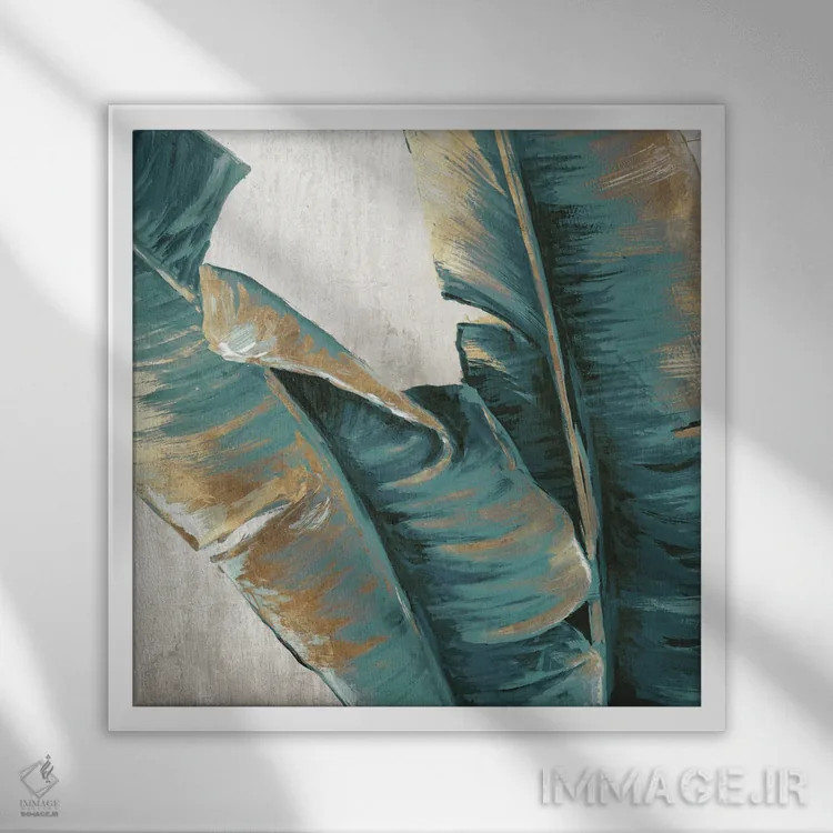 تابلو برگ موز اثر اوا واتس - نمای قابدار سفید