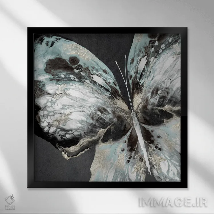 تابلو پروانهٔ درخشان اثر اوا واتس - نمای قابدار مشکی
