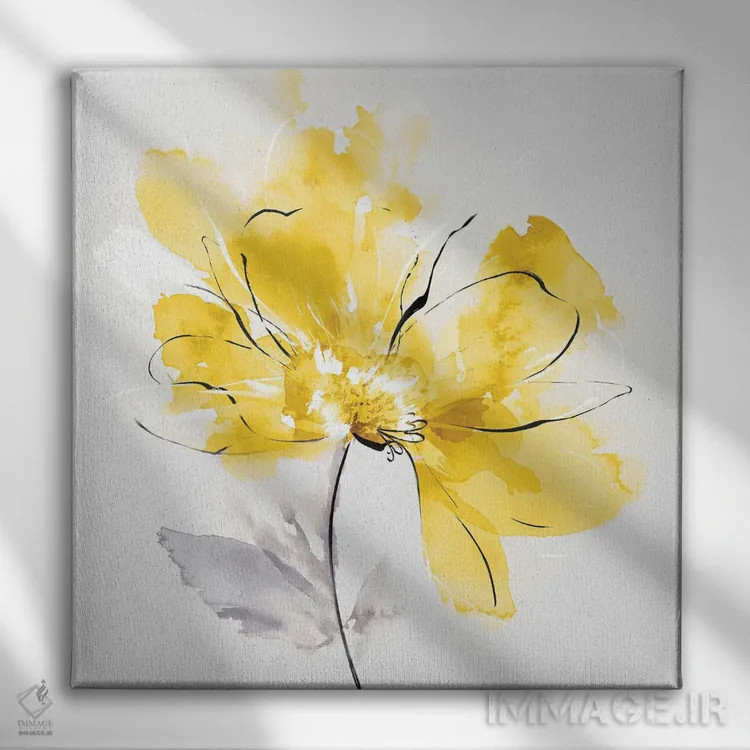 تابلو عشق لطیف ۱ (نسخه زرد) اثر اوا واتس - نمای روبهرو روی دیوار