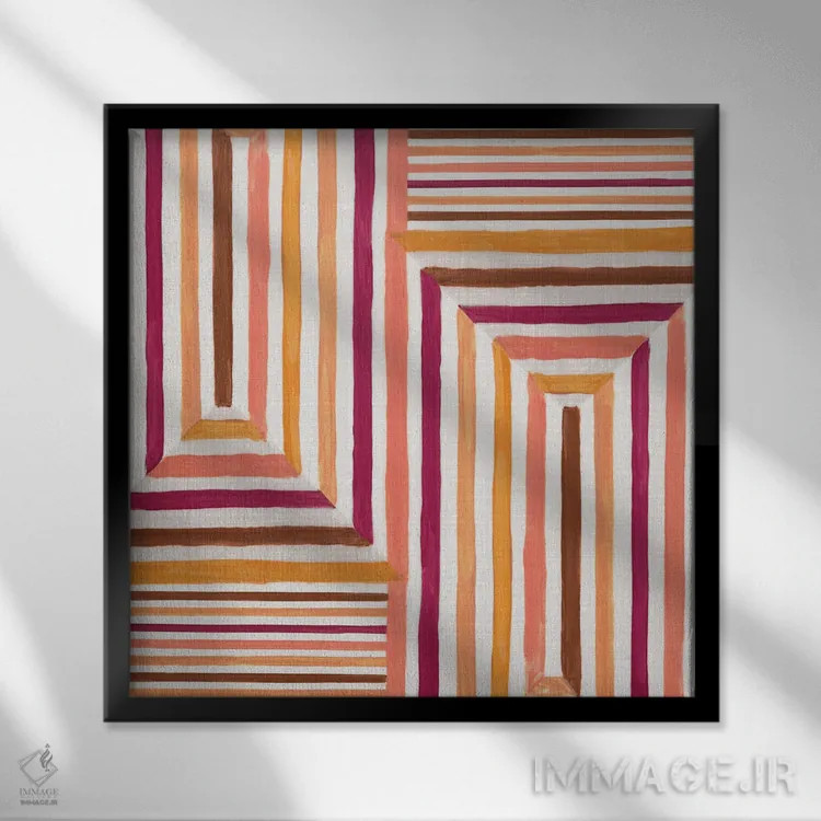 تابلو لابیرنت مایایی I اثر اوا واتس - نمای قابدار مشکی