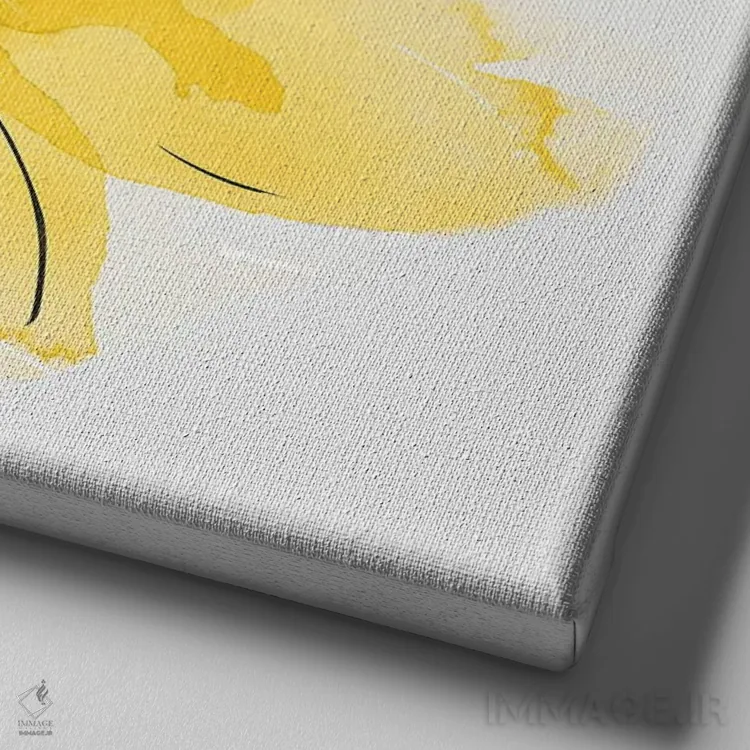 تابلو عشق لطیف ۱ (نسخه زرد) اثر اوا واتس - نمای نزدیک بافت بوم