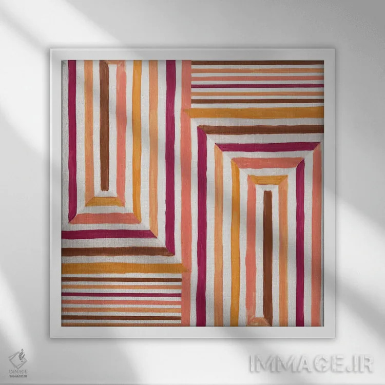 تابلو لابیرنت مایایی I اثر اوا واتس - نمای قابدار سفید