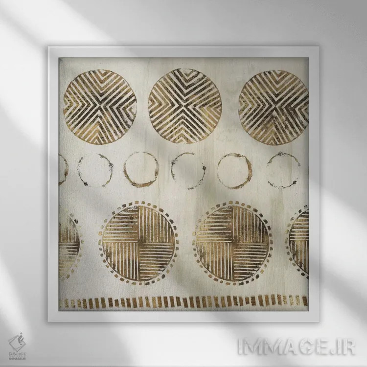 تابلو طرح آفریقایی اثر اوا واتس - نمای قابدار سفید