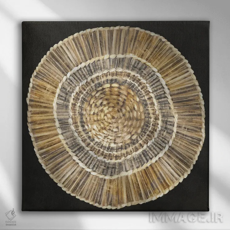 تابلو بشقاب بافته شده از نی اثر اوا واتس - نمای روبهرو روی دیوار