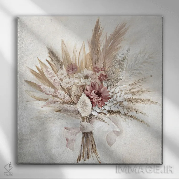 تابلو دسته گل نرم اثر اوا واتس - نمای روبهرو روی دیوار