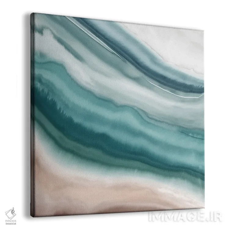 تابلو امواج آبی آگات ۲ (سنگ زینتی) اثر اوا واتس - نمای پرسپکتیو محصول