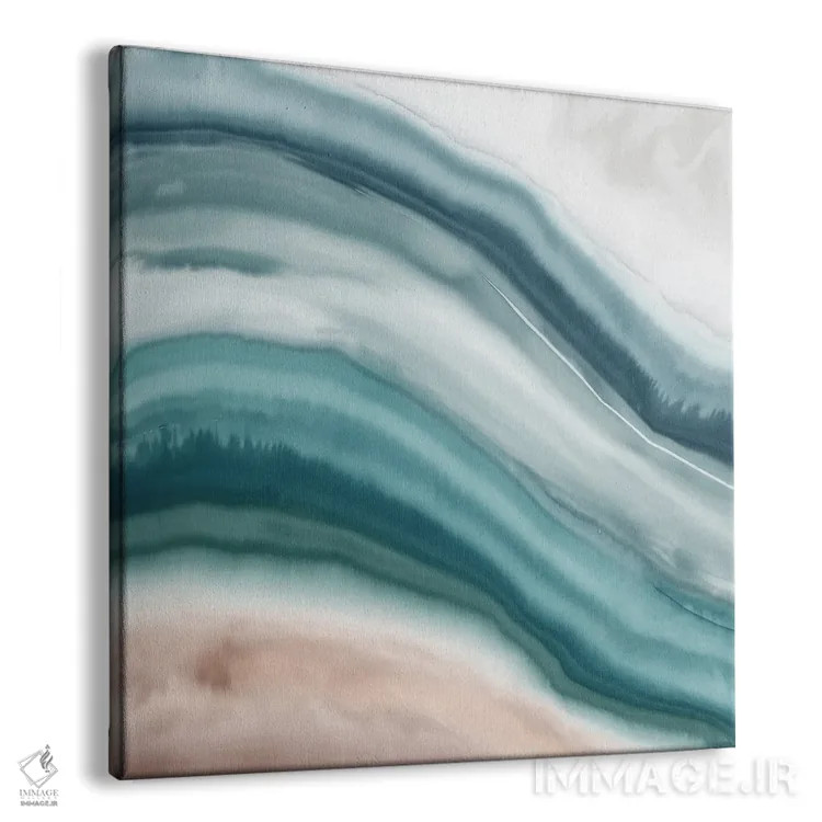 تابلو امواج آبی آگات ۱ (سنگ زینتی) اثر اوا واتس - نمای پرسپکتیو محصول