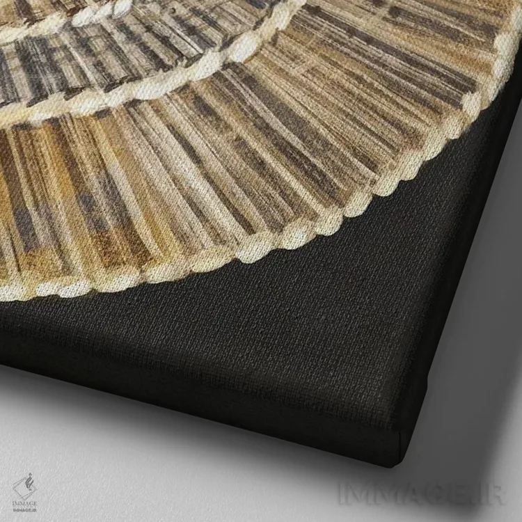 تابلو بشقاب بافته شده از نی اثر اوا واتس - نمای نزدیک بافت بوم