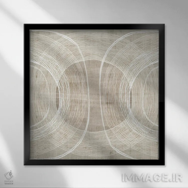 تابلو دایرههای ارگانیک ۲ اثر اوا واتس - نمای قابدار مشکی