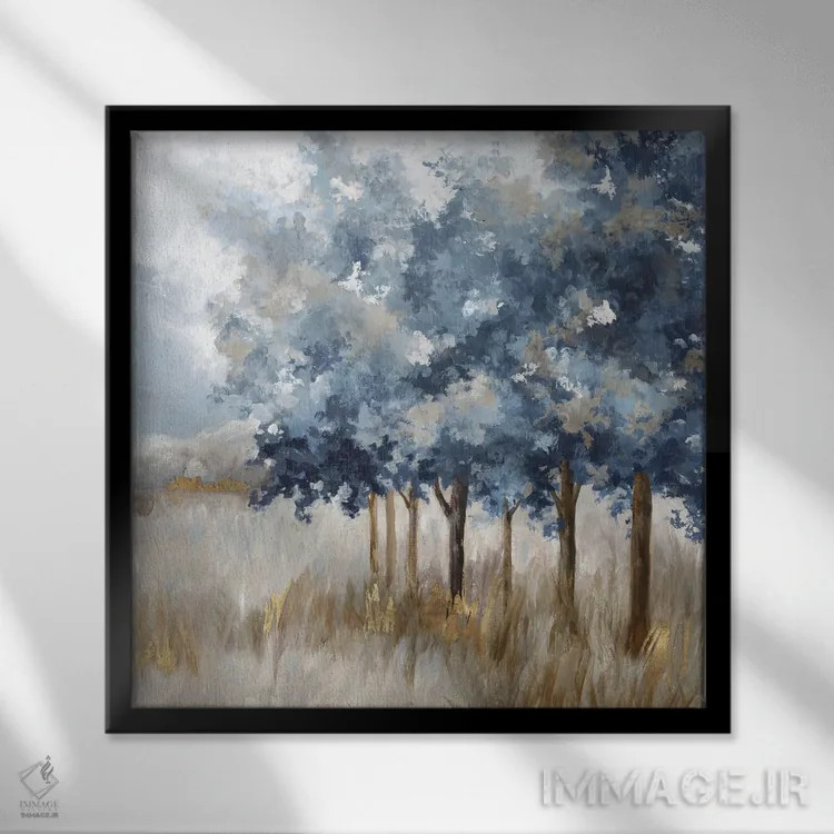 تابلو پاییز طلایی آرام اثر اوا واتس - نمای قابدار مشکی