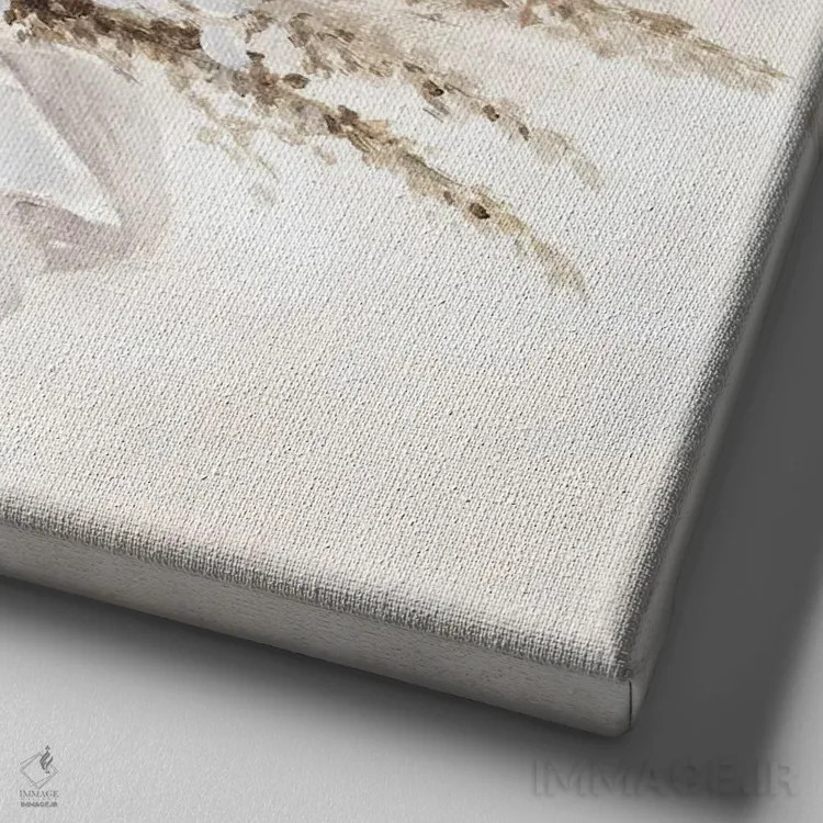 تابلو دسته گل نرم اثر اوا واتس - نمای نزدیک بافت بوم