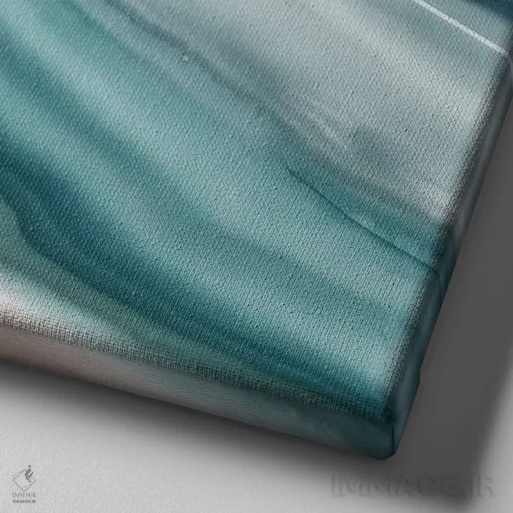 تابلو امواج آبی آگات ۱ (سنگ زینتی) اثر اوا واتس - نمای نزدیک بافت بوم