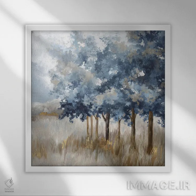 تابلو پاییز طلایی آرام اثر اوا واتس - نمای قابدار سفید