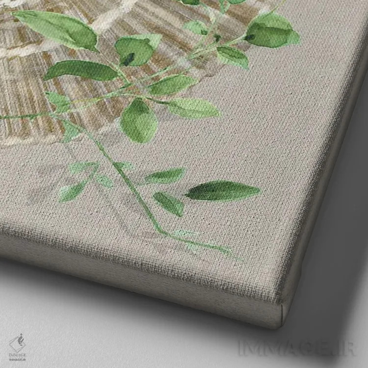 تابلو تار حصیری ۱ اثر اوا واتس - نمای نزدیک بافت بوم