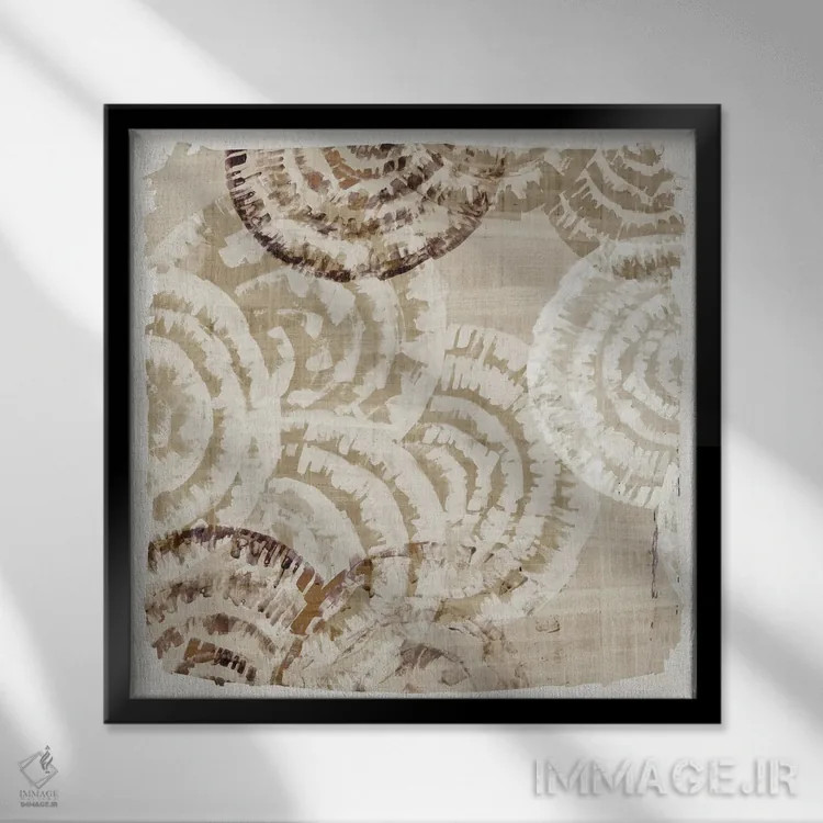 تابلو طرح حصیری ۲ اثر اوا واتس - نمای قابدار مشکی