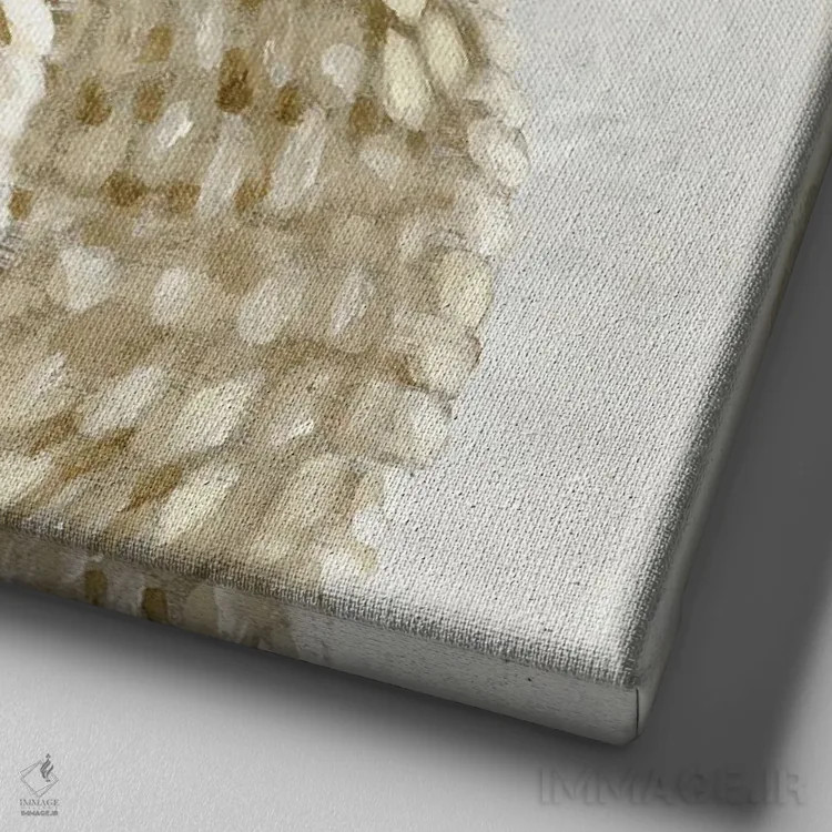 تابلو بشقاب بافته شده ۱ اثر اوا واتس - نمای نزدیک بافت بوم