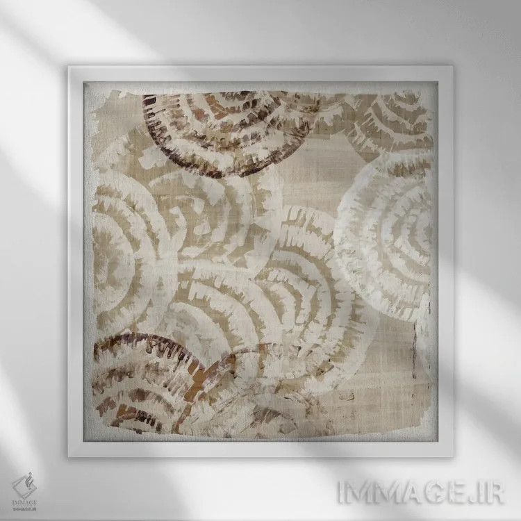 تابلو طرح حصیری ۲ اثر اوا واتس - نمای قابدار سفید