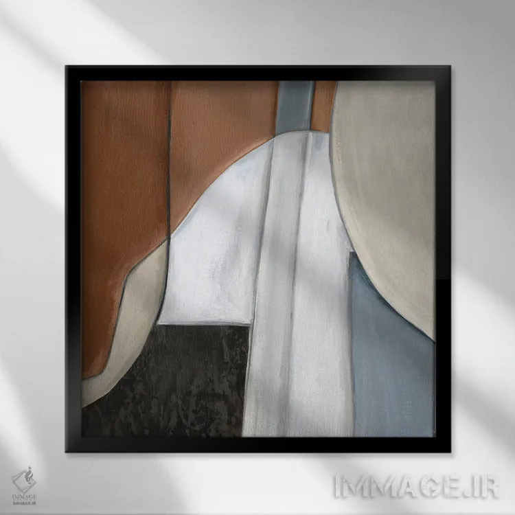 تابلو همآمیختگی آبی ۱ اثر اوا واتس - نمای قابدار مشکی