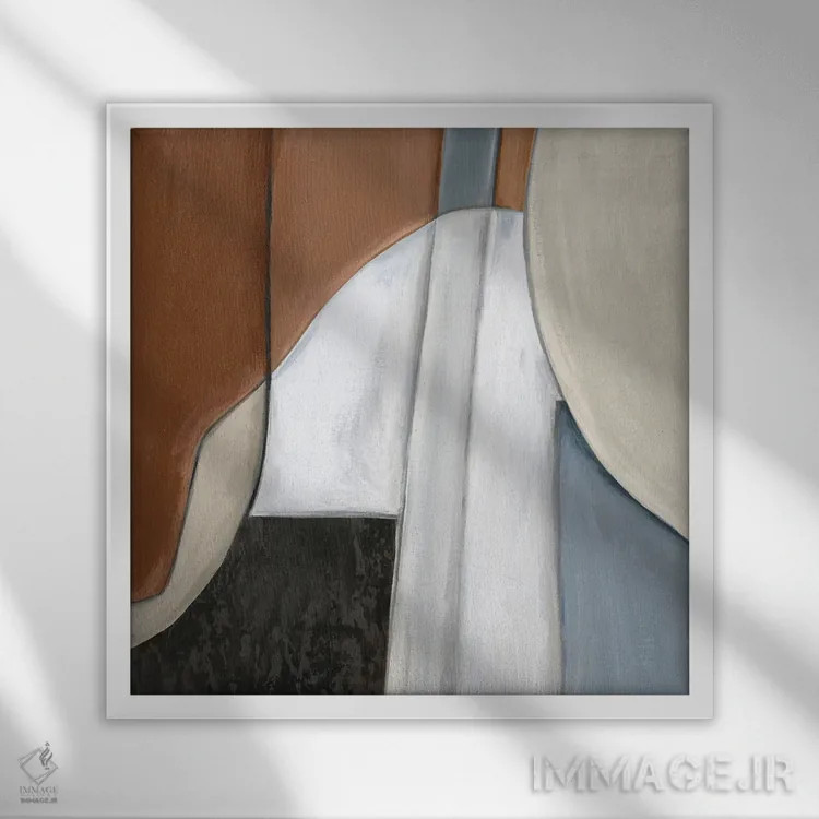 تابلو همآمیختگی آبی ۱ اثر اوا واتس - نمای قابدار سفید