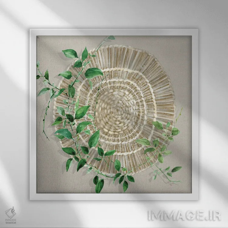 تابلو تار حصیری ۱ اثر اوا واتس - نمای قابدار سفید