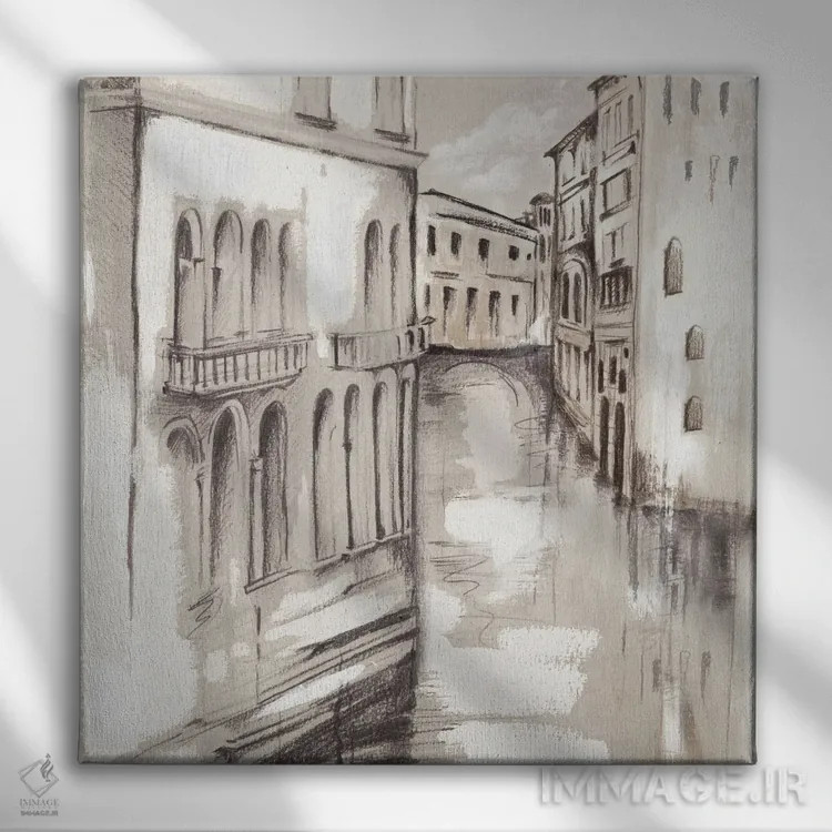 تابلو کانال ونیز (ایتالیا) اثر اوا واتس - نمای روبهرو روی دیوار