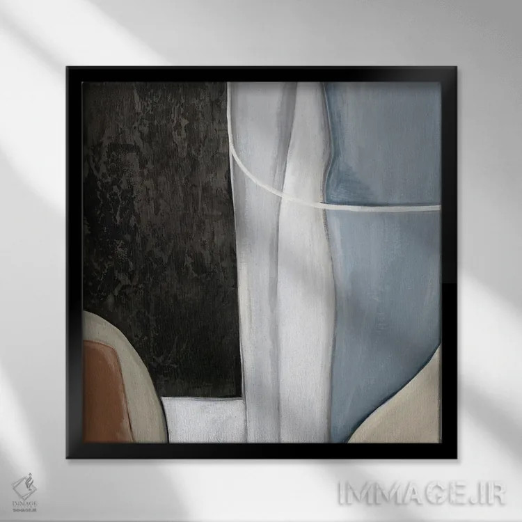 تابلو همآمیختگی آبی ۲ اثر اوا واتس - نمای قابدار مشکی