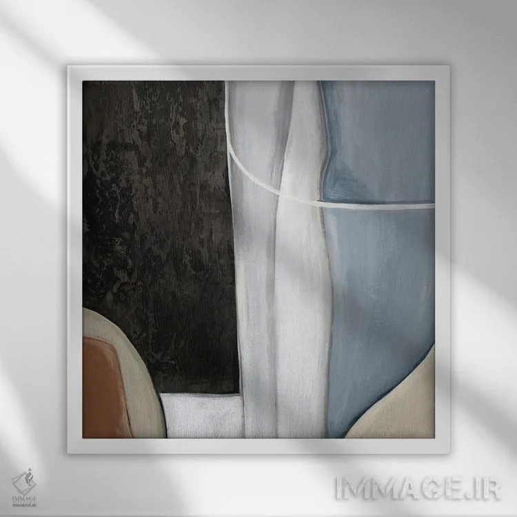 تابلو همآمیختگی آبی ۲ اثر اوا واتس - نمای قابدار سفید