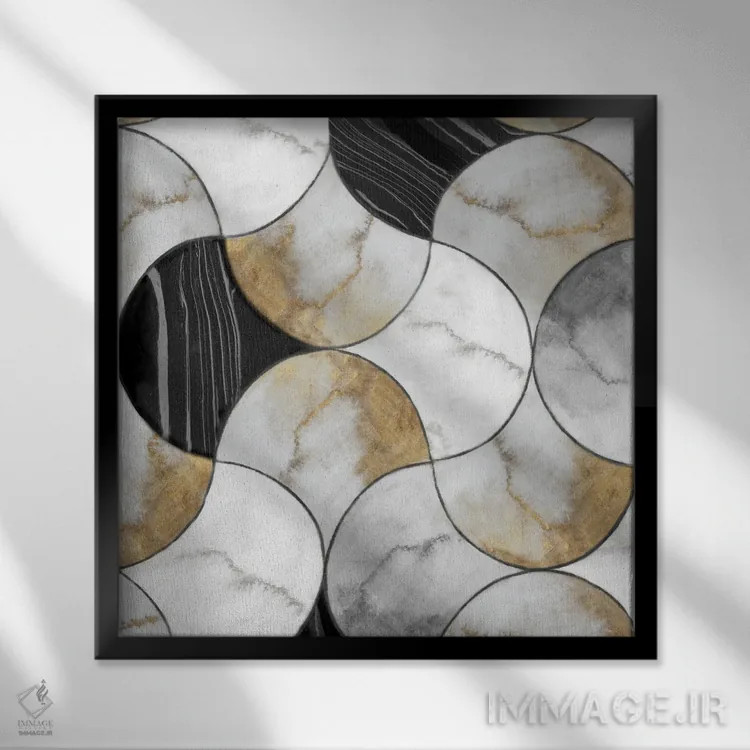تابلو کاشیهای لوکس اثر اوا واتس - نمای قابدار مشکی