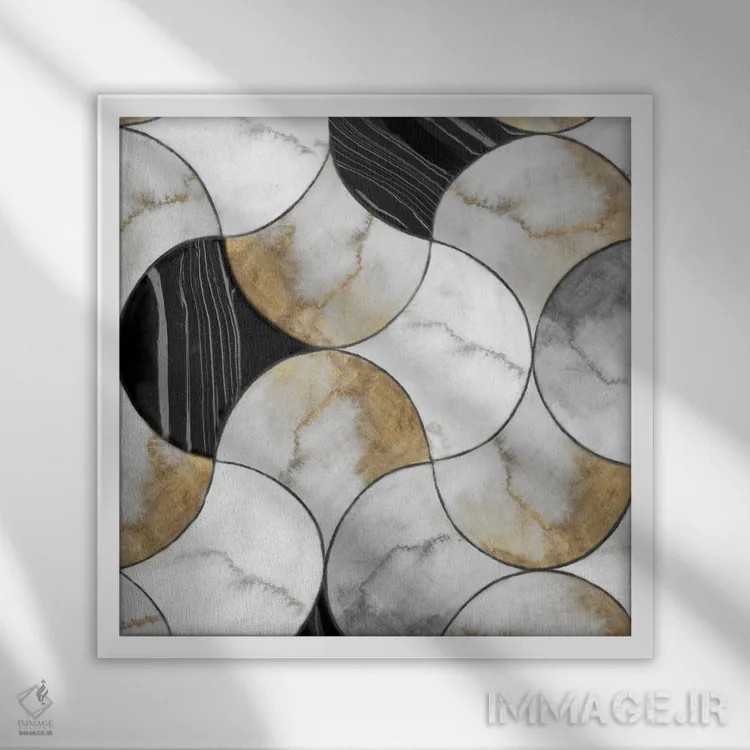 تابلو کاشیهای لوکس اثر اوا واتس - نمای قابدار سفید