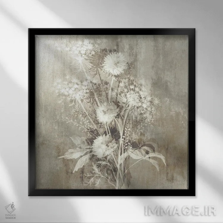 تابلو گلهای وحشی نرم اثر اوا واتس - نمای قابدار مشکی