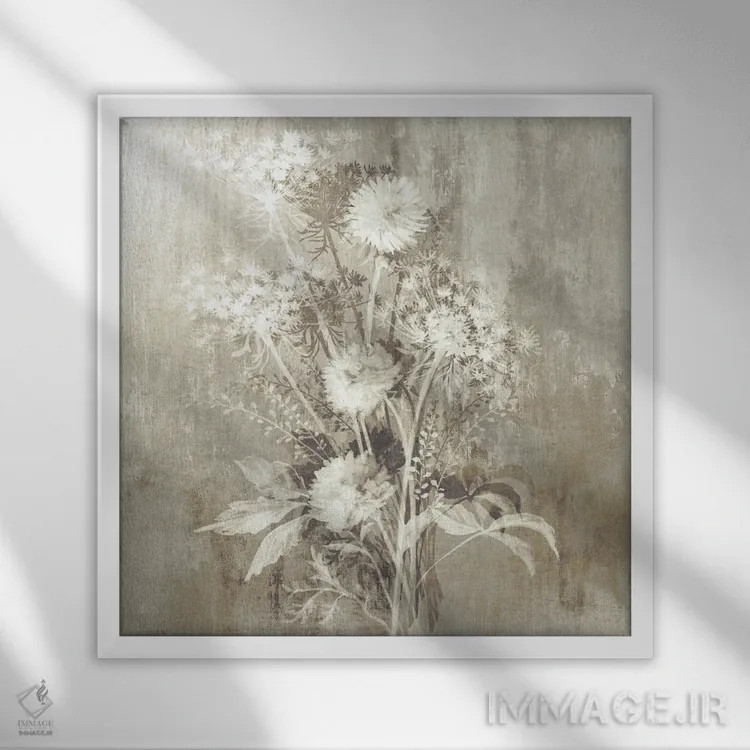 تابلو گلهای وحشی نرم اثر اوا واتس - نمای قابدار سفید