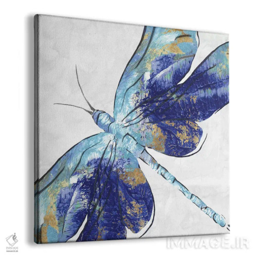 تابلو سنجاقک آبی اثر اوا واتس - نمای پرسپکتیو محصول