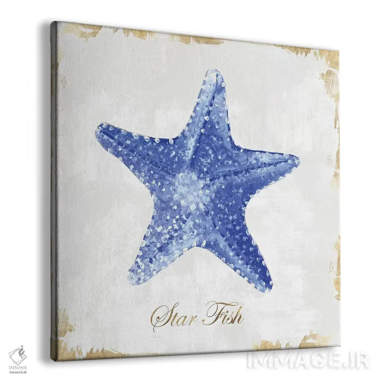 تابلو ستاره دریایی آبی اثر اوا واتس - نمای پرسپکتیو محصول