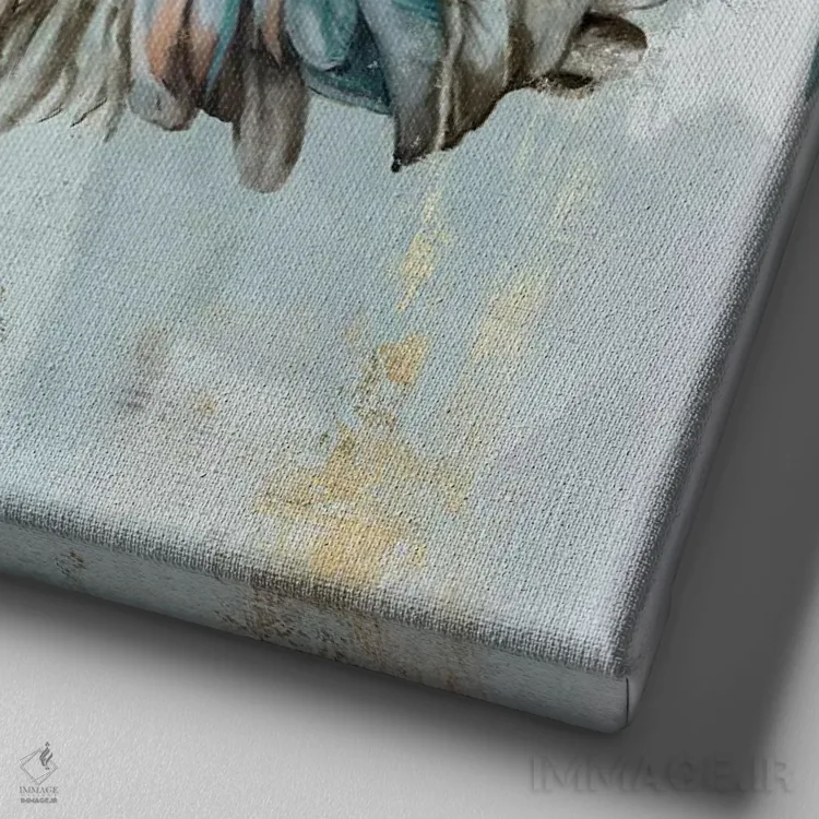 تابلو سروصدای خروس ۲ اثر اوا واتس - نمای نزدیک بافت بوم