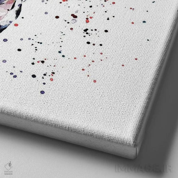 تابلو گاو هلشتاین ۱ اثر ادز واترکالرز (برند نقاشی آبرنگ) - نمای نزدیک بافت بوم