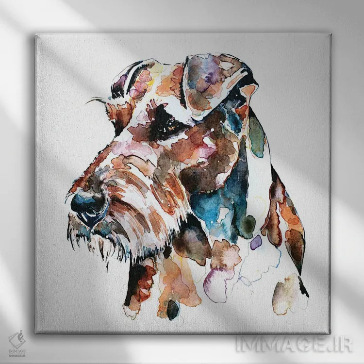 تابلو وصلهدوزی تِریِر ایرلندی اثر ادز واترکالرز (برند نقاشی آبرنگ) - نمای روبهرو روی دیوار