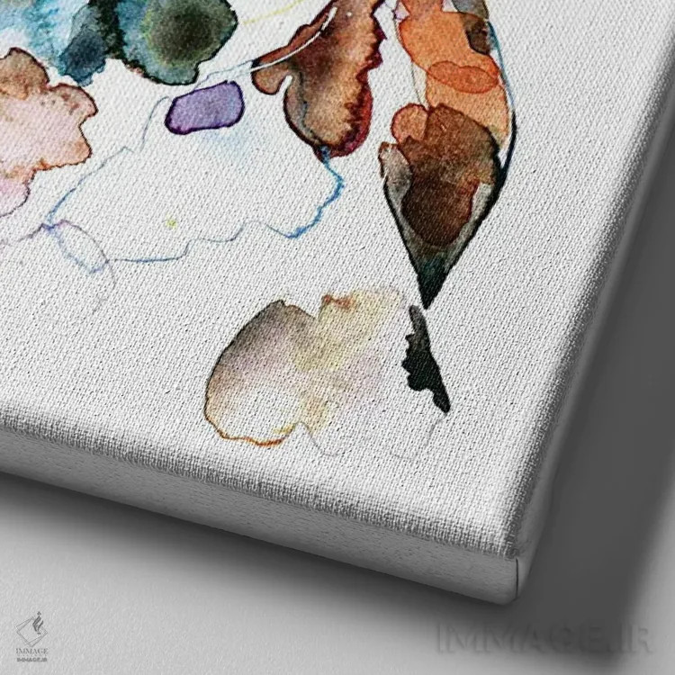 تابلو وصلهدوزی تِریِر ایرلندی اثر ادز واترکالرز (برند نقاشی آبرنگ) - نمای نزدیک بافت بوم