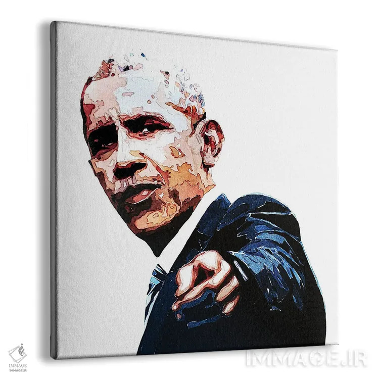 تابلو اوباما (شخصیت سیاسی) اثر ادز واترکالرز (برند نقاشی آبرنگ) - نمای پرسپکتیو محصول