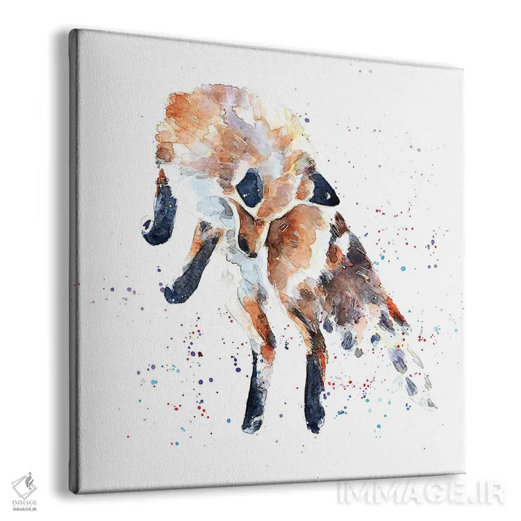 تابلو روباه شکارچی موش ۱ اثر ادز واترکالرز (برند نقاشی آبرنگ) - نمای پرسپکتیو محصول