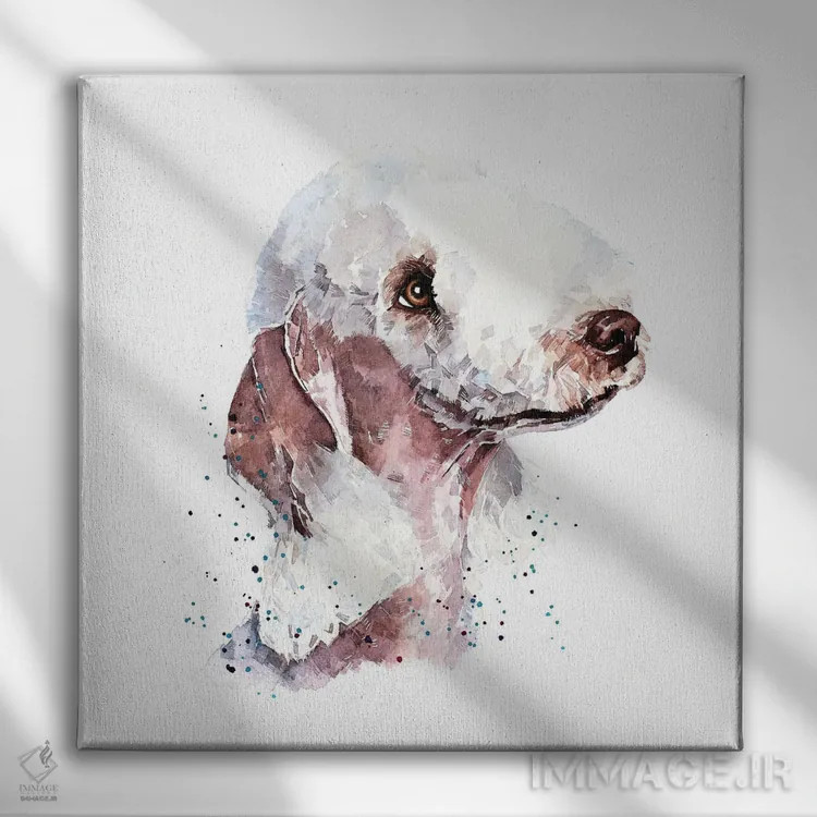 تابلو تِریِر بدلینگتون ۲ اثر ادز واترکالرز (برند نقاشی آبرنگ) - نمای روبهرو روی دیوار