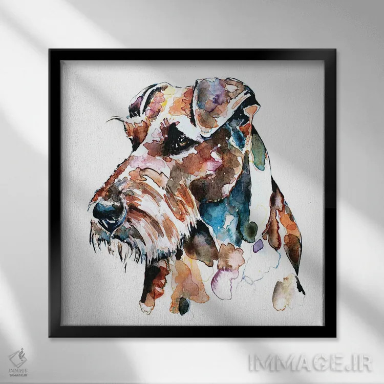 تابلو وصلهدوزی تِریِر ایرلندی اثر ادز واترکالرز (برند نقاشی آبرنگ) - نمای قابدار مشکی