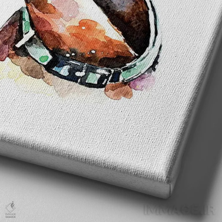 تابلو بز نوبی ۱ اثر ادز واترکالرز (برند نقاشی آبرنگ) - نمای نزدیک بافت بوم