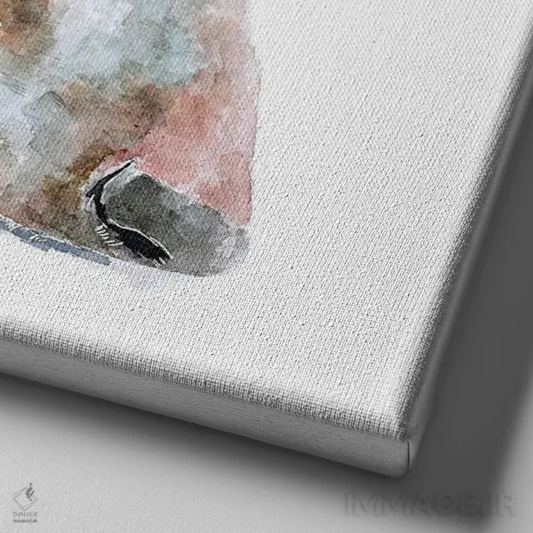 تابلو عشق ابدی وایمارانر (نژاد سگ) اثر ادز واترکالرز (برند نقاشی آبرنگ) - نمای نزدیک بافت بوم