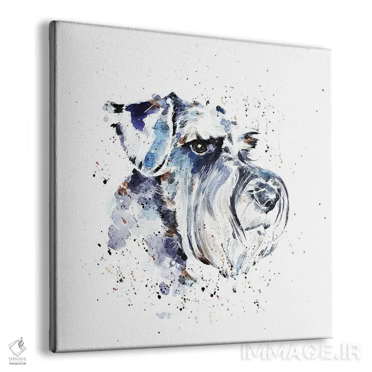 تابلو اشناوزر ۲ (نژاد سگ) اثر ادز واترکالرز (برند نقاشی آبرنگ) - نمای پرسپکتیو محصول