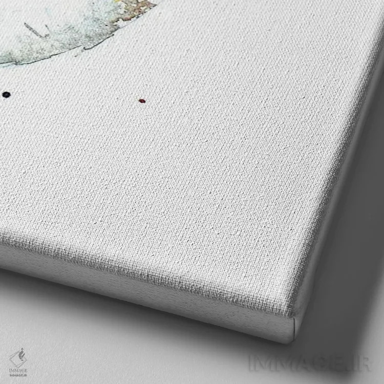 تابلو فنچ سینهسرخ (پرنده رابین) اثر ادز واترکالرز (برند نقاشی آبرنگ) - نمای نزدیک بافت بوم