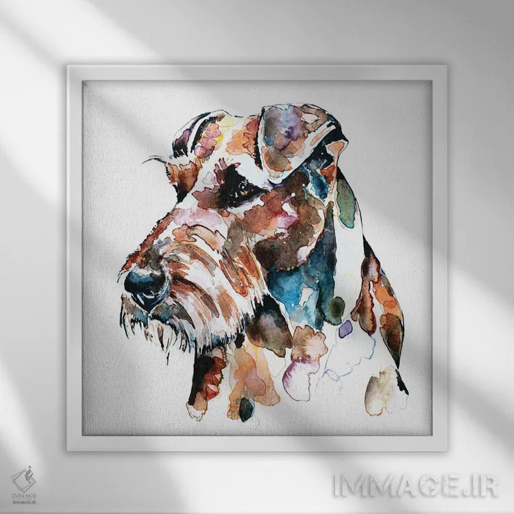 تابلو وصلهدوزی تِریِر ایرلندی اثر ادز واترکالرز (برند نقاشی آبرنگ) - نمای قابدار سفید