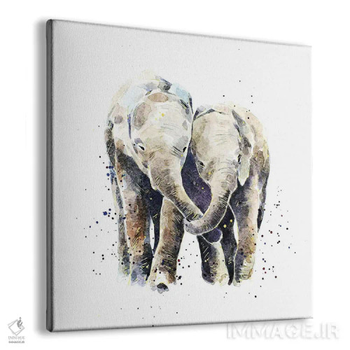 تابلو دو فیل اثر ادز واترکالرز (برند نقاشی آبرنگ) - نمای پرسپکتیو محصول