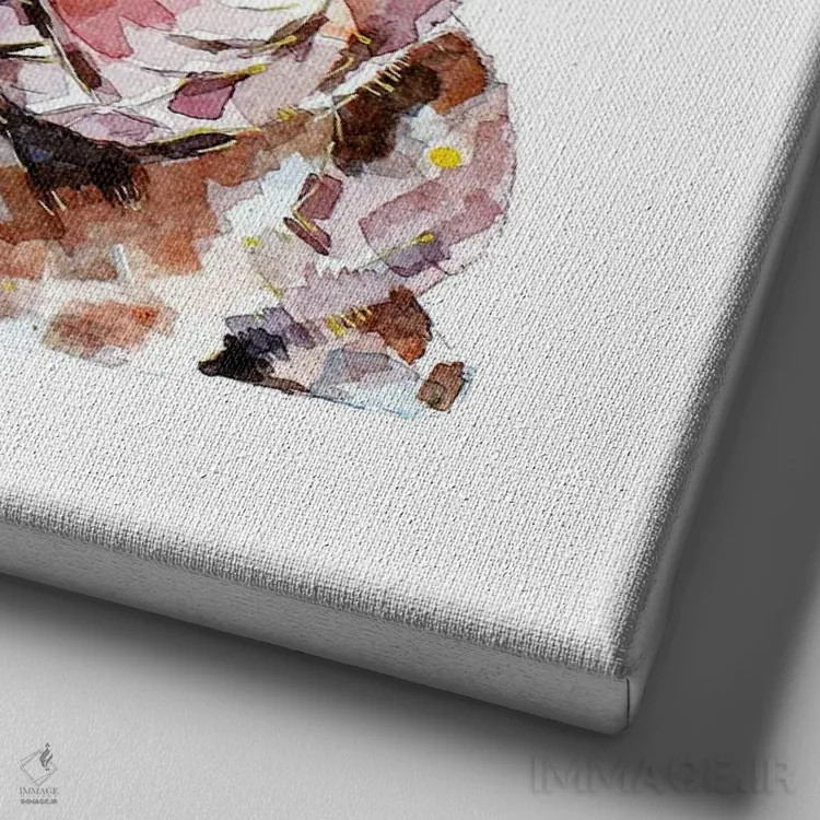 تابلو شار پی (نژاد سگ) اثر ادز واترکالرز (برند نقاشی آبرنگ) - نمای نزدیک بافت بوم