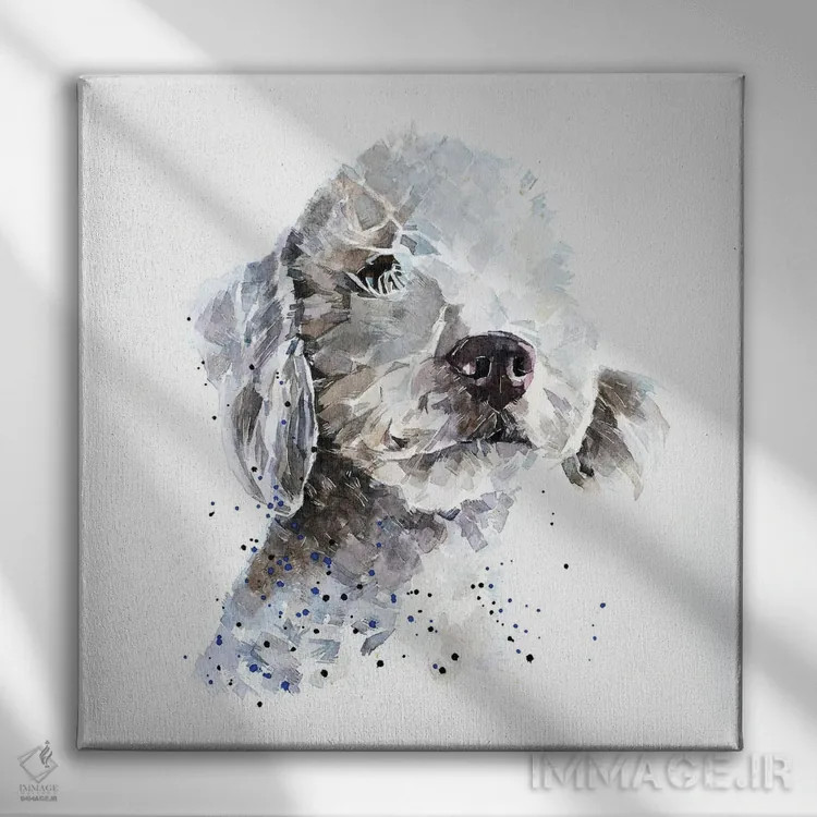 تابلو بدلینگتون تریر III (نژاد سگ) اثر ادز واترکالرز (برند نقاشی آبرنگ) - نمای روبهرو روی دیوار