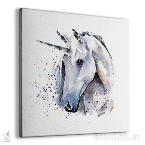 تابلو تکشاخ (موجود افسانهای) اثر ادز واترکالرز (برند نقاشی آبرنگ) - نمای پرسپکتیو محصول